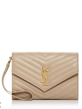 YSL Saint Laurent Cassandre Clutch - Nude